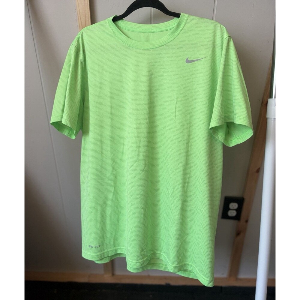 Nike Dri-FIT Men’s Green L Crew Neck Short Sleeve Moisture Wicking Logo Tee
